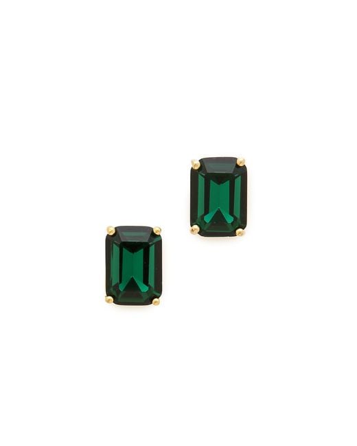 kate spade new york Green Emerald Cut Stud Earrings - Emerald