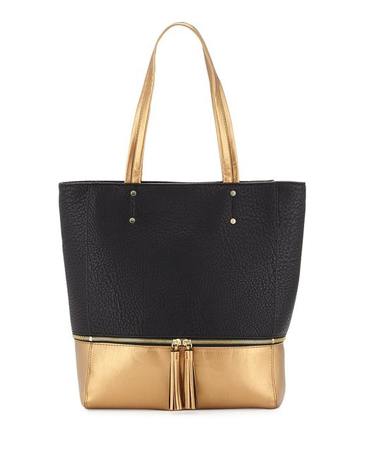 Neiman marcus Dylan Metallic North-south Tote Bag in Gold (BLACK/COPP) - Save 46% | Lyst