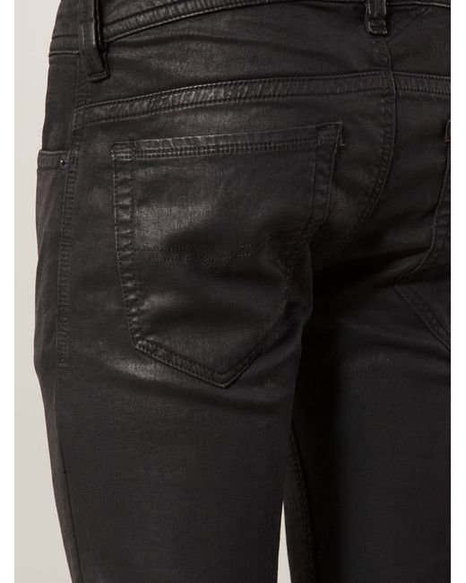 DIESEL 'thavar Coated Jogg' Jeans in Black for Men | Lyst UK