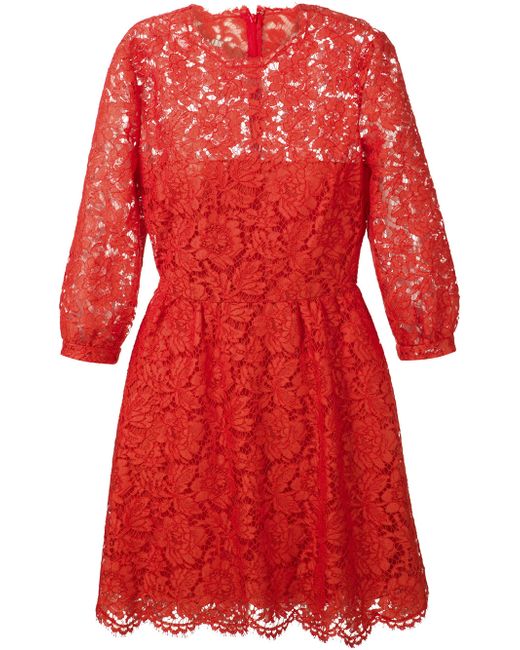 Lyst - Valentino Tiered Silk-chiffon Mini Dress in Red - Save 93. ...