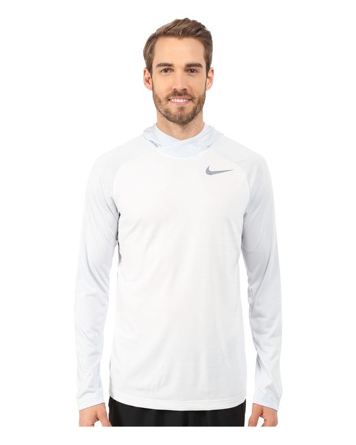 Nike Dri-fit™ Touch Long Sleeve Hoodie in White for Men | Lyst