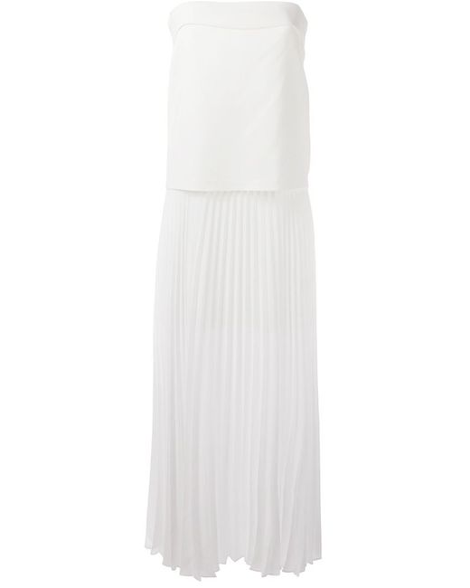 A.L.C. Pleated Strapless Dress in White | Lyst A.L.C. Pleated Strapless Dress in White | Lyst