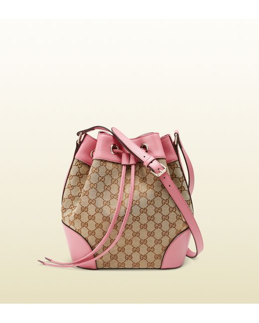 Gucci Pink Original Gg Canvas Bucket Bag