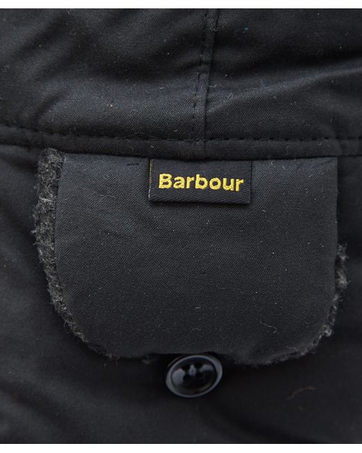 Barbour Black Fleece Lined Trapper Hat for men