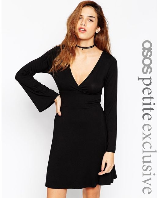 asos black swing dress ASOS DESIGN Curve t-shirt mini swing dress in black