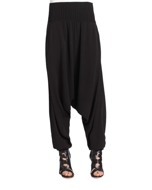 Eileen Fisher Silk Harem Pants in Black 