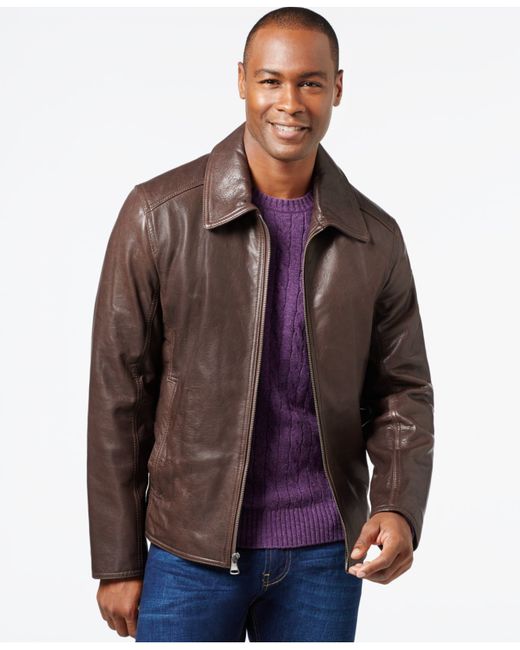 Marc new york Leather Jacket in Brown for Men | Lyst