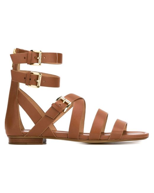michael kors gladiator sandals michael michael kors gladiator buckle sandals in brown michael kors gladiator sandals michael michael kors gladiator buckle sandals in brown