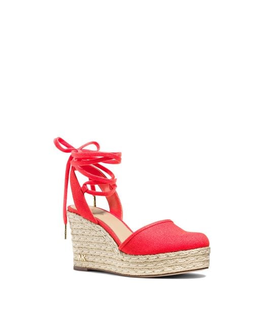 Michael kors red wedges hot sale