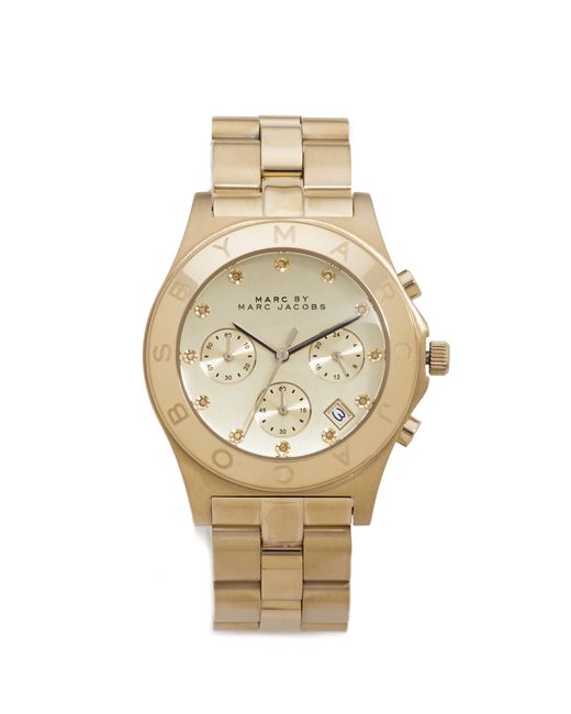 Marc By Marc Jacobs Large Blade Chrono Watch - Gold in Metallic | Lyst