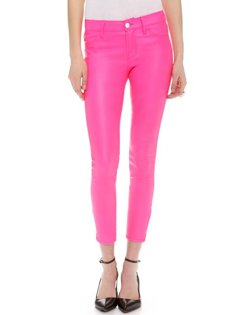 J Brand Pink Leather Pants