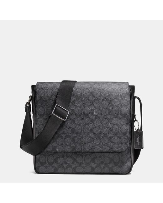 COACH Metropolitan Map Bag In Signature Coated Canvas in Black for