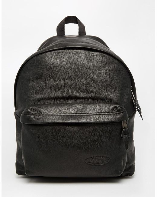 Eastpak Black Padded Pak'r Leather Backpack for men