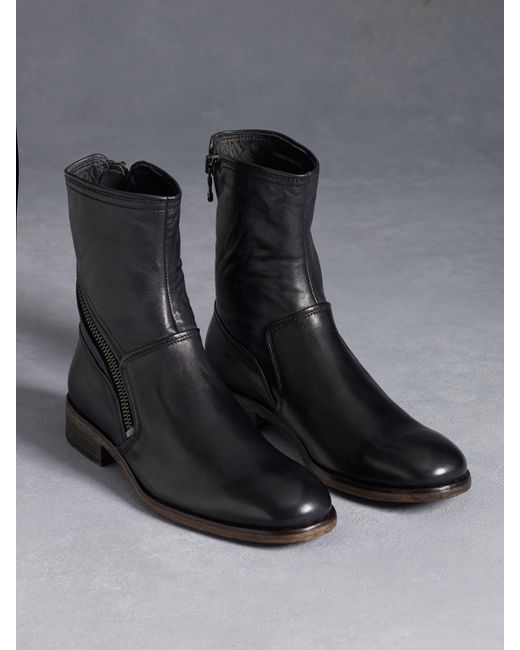 John Varvatos Rocker Twisted Zip Boot in Black for Men Lyst