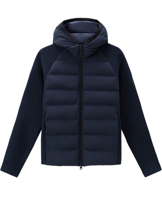 Woolrich Hybridjacke Bering aus Stretch-Nylon mit Kapuze in Blue für Herren