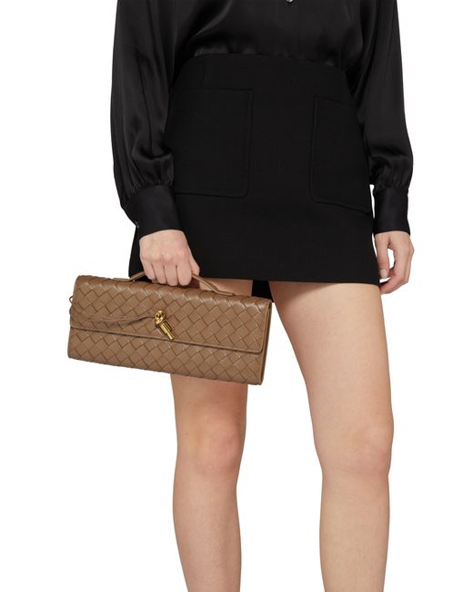 Bottega Veneta Gray Andiamo Long Clutch