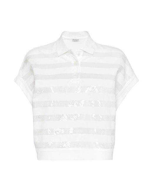 Brunello Cucinelli White Dazzling Polo Shirt