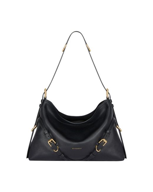 Givenchy Black Voyou Medium Shiny Leather Bag