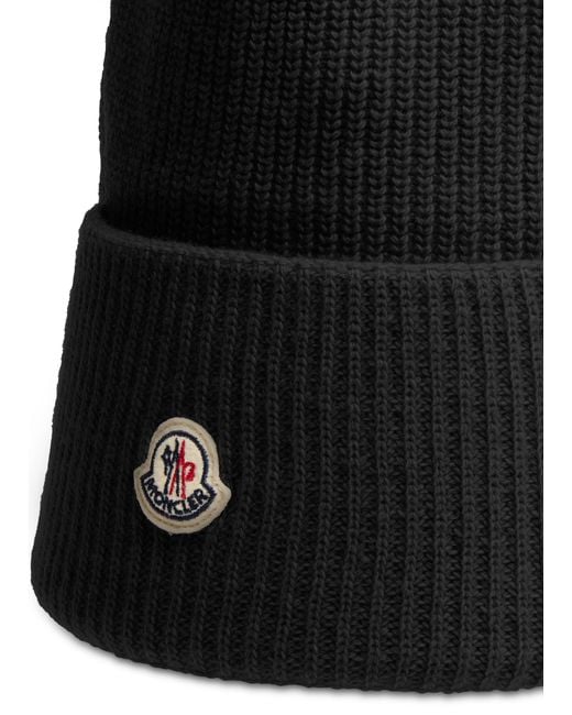 Moncler Black Mütze Mit Logo