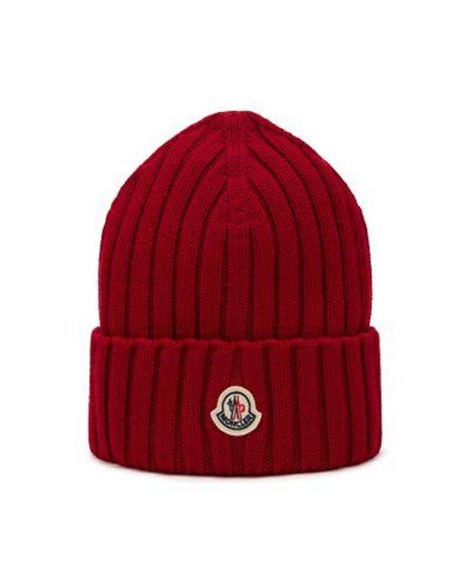 Moncler Red Mütze Mit Logo