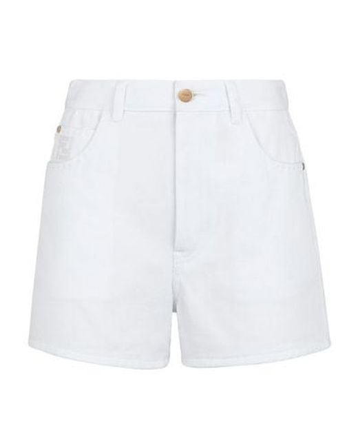 Fendi White Shorts With Elasticated Waist