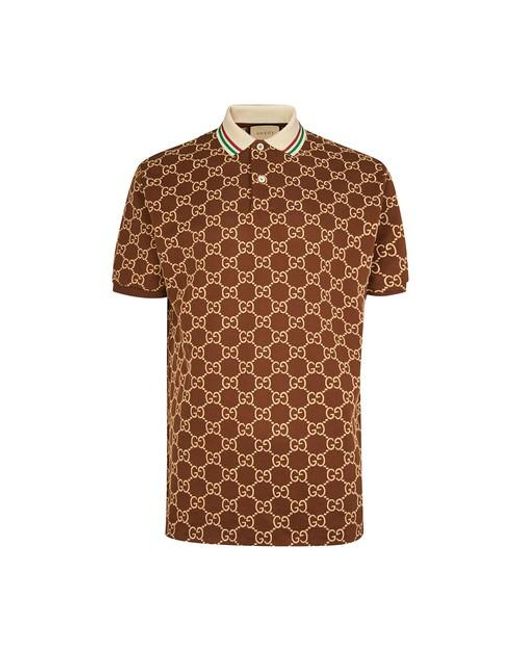 Gucci Brown Polo Shirt With Logo for men