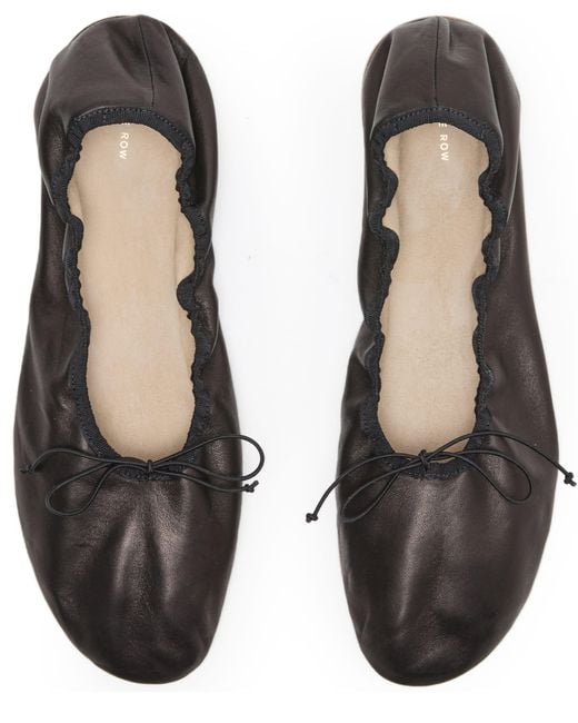 The Row Black Round Ballet Flat