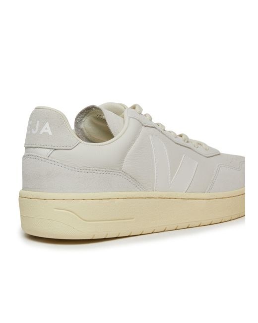 Veja White V-90 Leather Low Top Sneakers for men