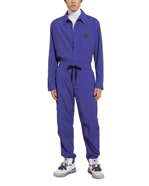 Dolce & Gabbana Blue Stretch Cotton Cargo Pants for men