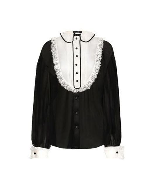 Dolce & Gabbana Black Chiffon Shirt