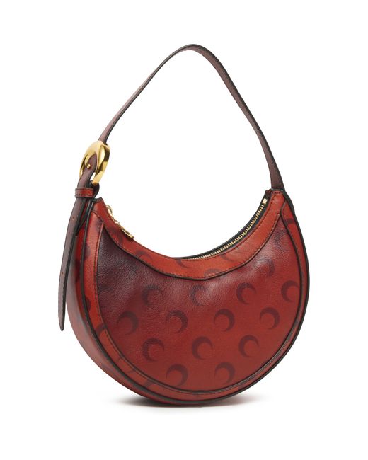 MARINE SERRE Red Airbrushed Crafted Leather Mini Eclips
