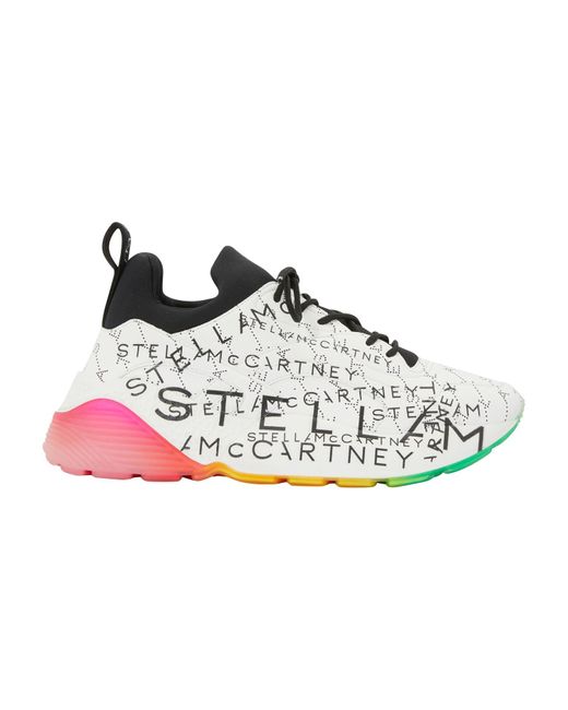 Stella McCartney White Logo Print Eclypse Sneakers