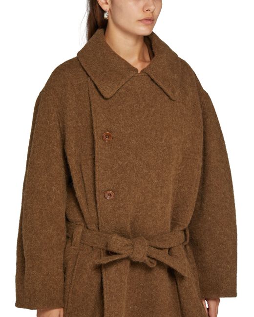 Lemaire Asymmetrical Bathrobe Coat in Brown | Lyst Lemaire Asymmetrical Bathrobe Coat in Brown | Lyst