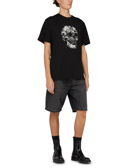 Alexander McQueen Black Skull T-Shirt for men
