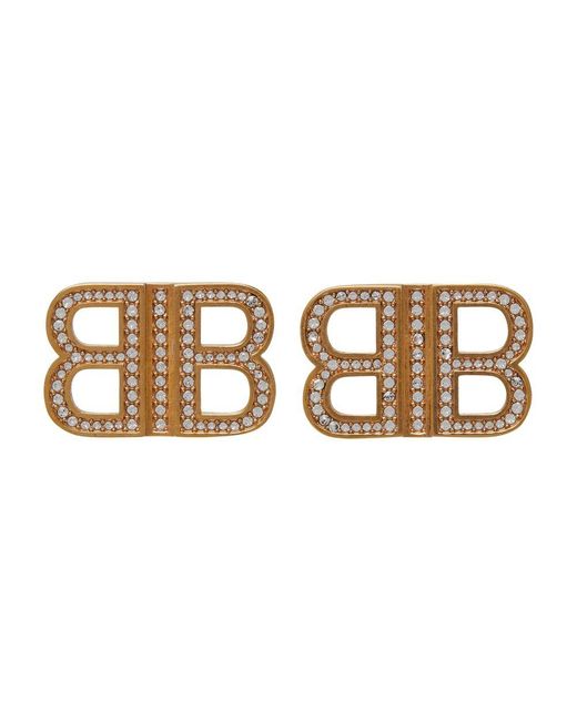 Balenciaga Brown Bb 2.0 Xs Earrings