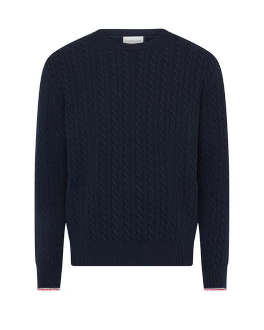 Moncler Blue Round-Neck Sweater for men
