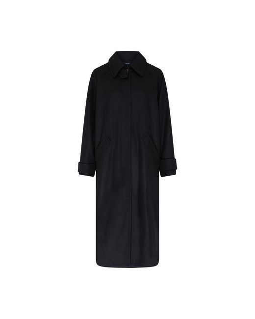 Soeur Black Wool-Blend Long Coat