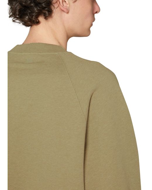 AMI Green Ami De Cœur Crewneck Sweatshirt for men