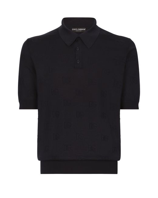 Dolce & Gabbana Black Silk Polo-shirt for men