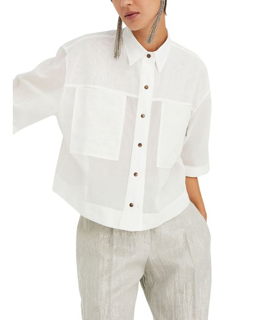 Brunello Cucinelli White Organza Shirt
