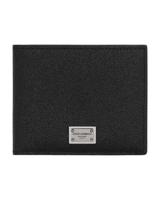 Dolce & Gabbana Black Calfskin Dauphine Bifold Wallet for men