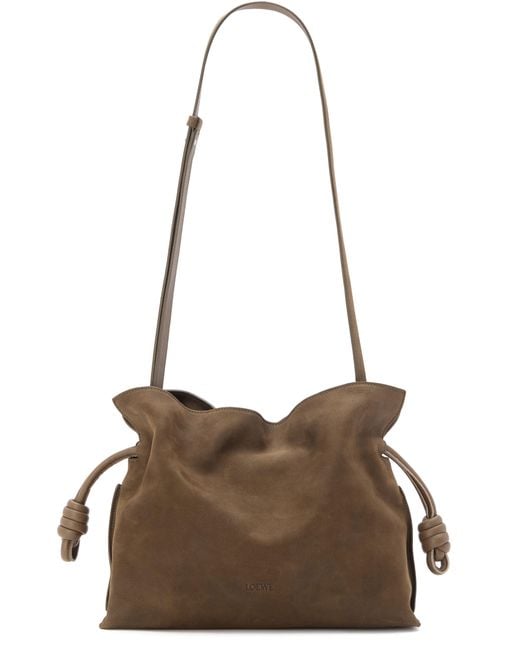 Flamenco Clutch Moyen En Nubuck Grainé Loewe en coloris Brown