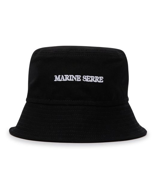 MARINE SERRE Black Bucket Hat aus Canvas