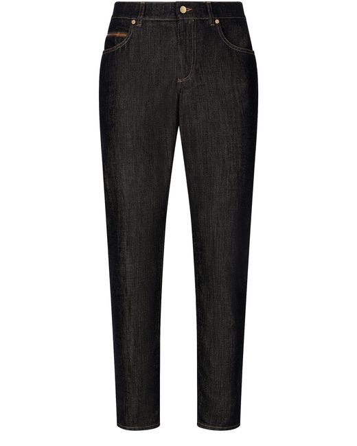 Dolce & Gabbana Blaue Denim-Jeans Regular Fit in Black für Herren