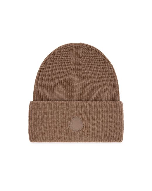 Moncler Brown Beanie With Logo