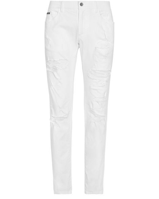 Dolce & Gabbana Weiße Stretch-Jeans Skinny Fit in White für Herren