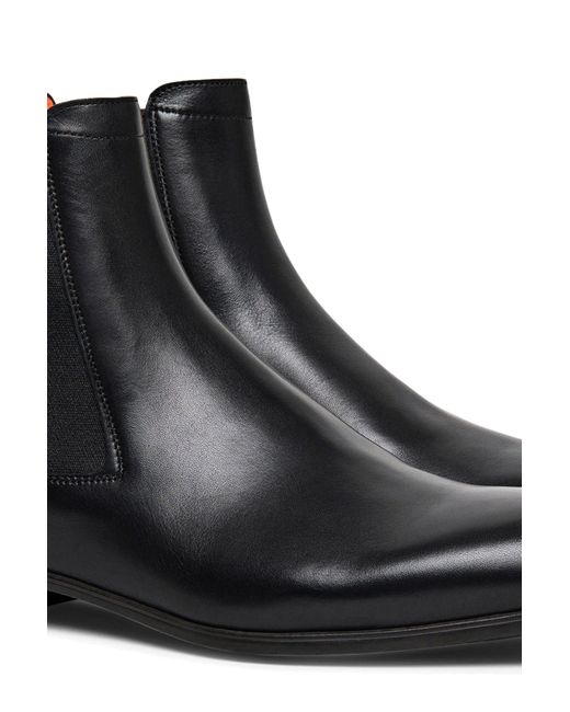 Santoni Leather Chelsea Boot in Black for Men | Lyst Canada