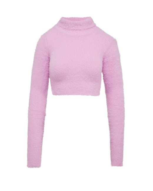 Faith Connexion Pink Cropped Turtleneck Sweater