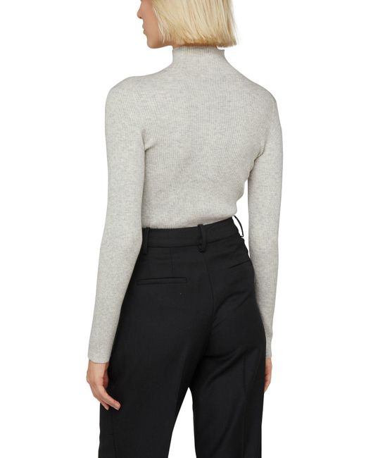 Maison Kitsuné Fox Head Patch Turtleneck Sweater in White | Lyst