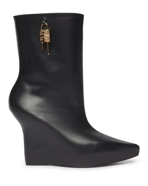 Givenchy Black G Lock Wedge Ankle Boot